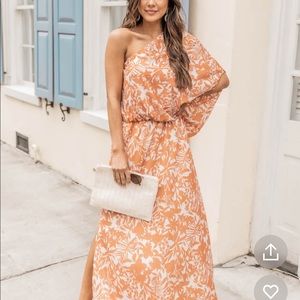 Orange Floral Maxi Dress